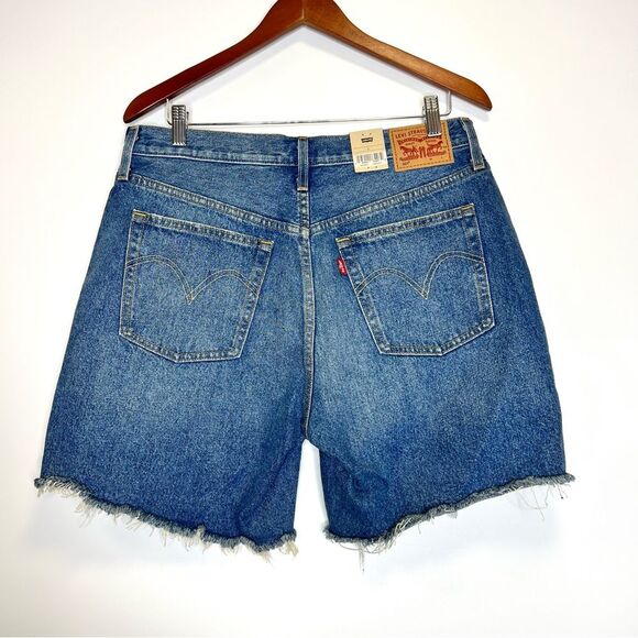 NEW Levi’s 501 High Rise Mid Thigh Distressed Denim Shorts 31 - Picture 5 of 9